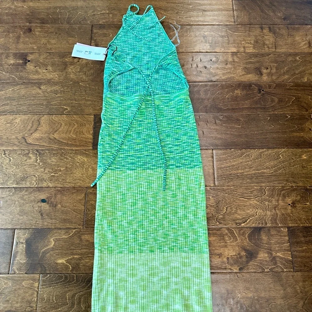 NWT Future Collective With Alani Noelle Ombre Halter Tie Neck Knit Sweater Dress - Picture 9 of 12